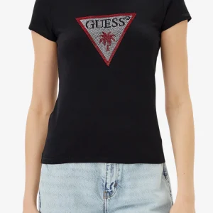 T-Shirt Maniche Corte Logo Strass Triangle Rhinestones