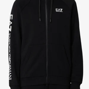 Felpa Full Zip Con Cappuccio Stampa Logo Series Su Manica