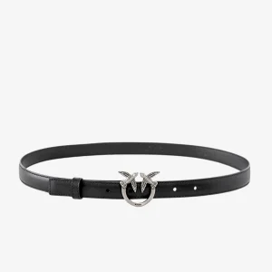 Cintura Sottile Love Birds In Pelle 2cm