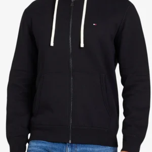 Felpa Full Zip Con Cappuccio Logo Bandierina Ricamata