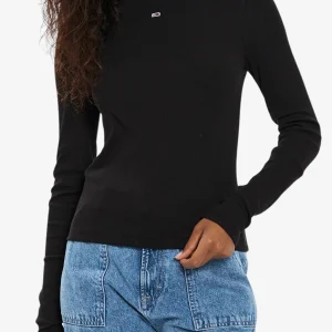 T-Shirt Maniche Lunge Collo Lupetto Con Logo Bandierina Ricamata