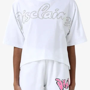 T-Shirt Maniche Corte Big Logo Strass
