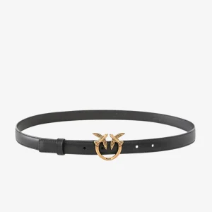 Cintura Sottile Love Birds In Pelle 2cm