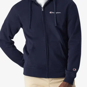 Felpa Full Zip Con Cappuccio Logo Piccolo Ricamato