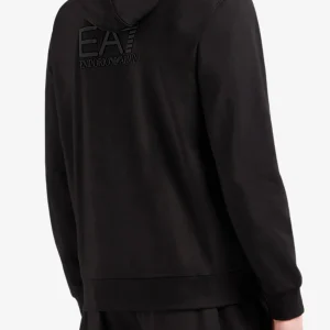 Felpa Full Zip Con Cappuccio Visibility Logo Gommato Sul Retro