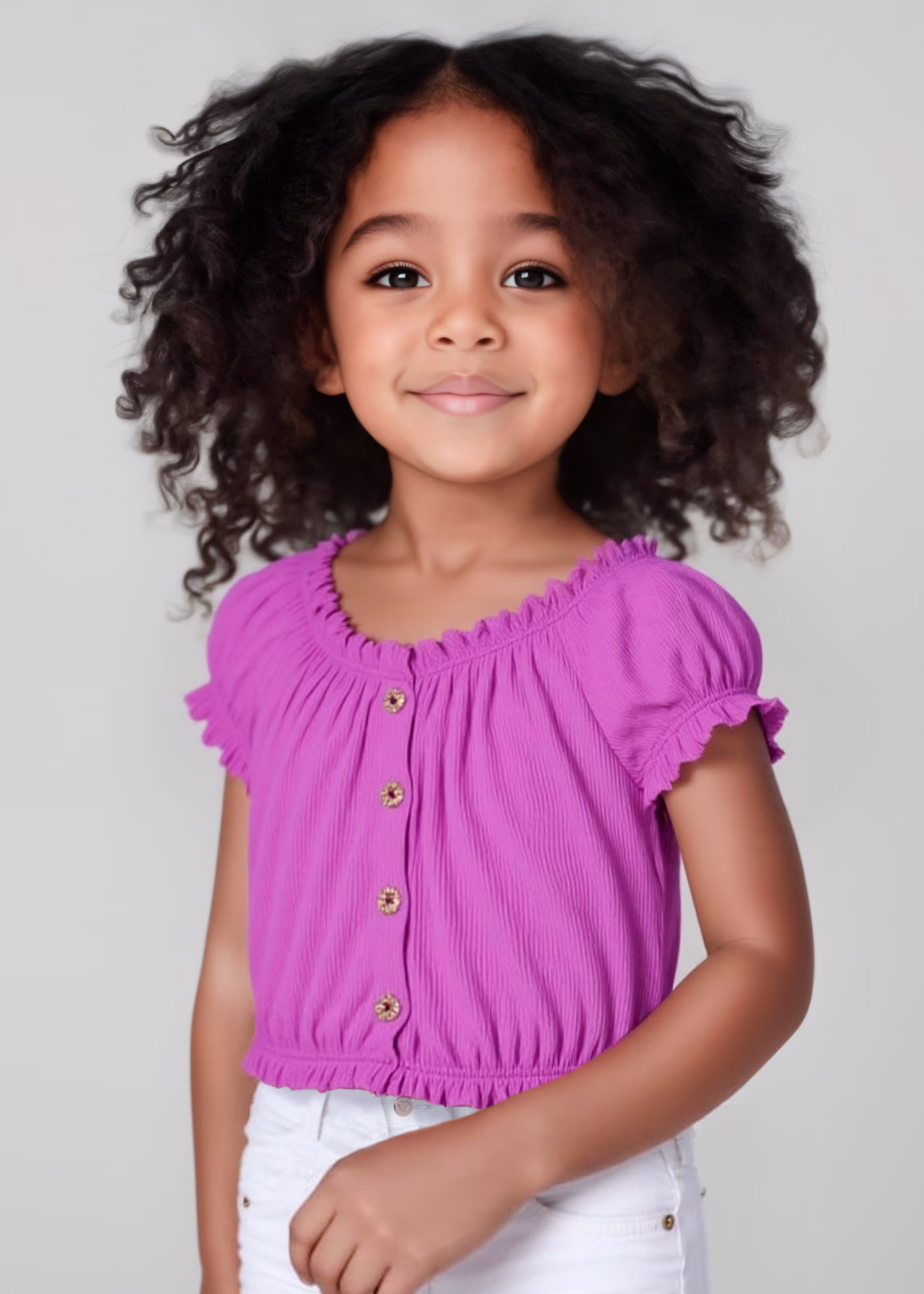 Maglietta corta a costine bambina Mayoral malva