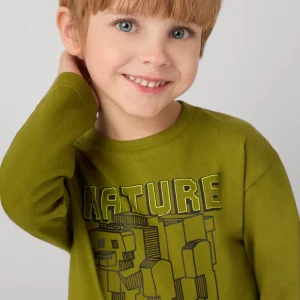 Maglietta caldo cotone bambino Mayoral orso cubo "Nature" Verde