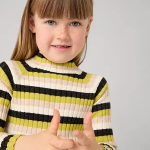 Maglietta lupetto costine viscosa bambina Mayorla citronella