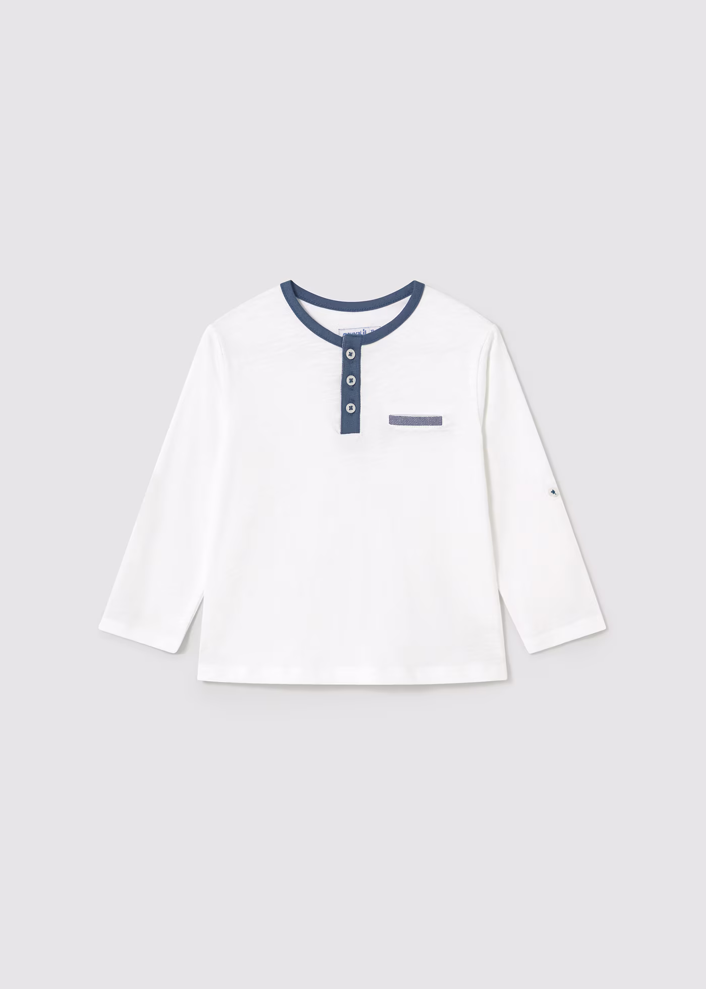 Maglietta neonato Mayoral colletto contrasto blu marino