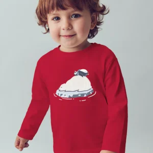 Maglietta neonato Mayoral "pinguino e orso" rossa