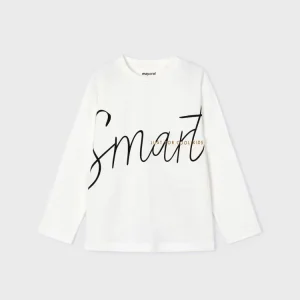 Maglietta caldo cotone bambino Mayoral bianca "Smart"