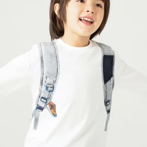 Maglietta caldo cotone bambino Mayoral "Zaino skate" bianca