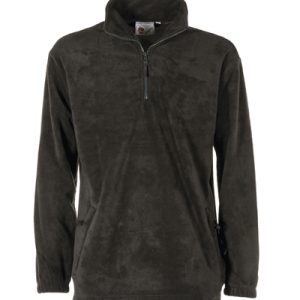 Felpa in Pile con Mezza Zip