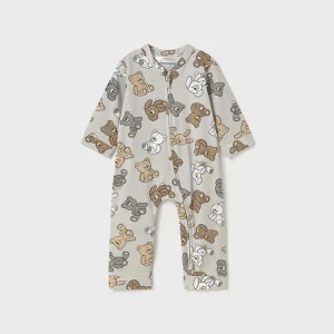 Pigiama piedi convertibili neonato Mayoral Newborn "Orsacchiotti" grigia