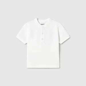 Polo colletto coreana neonato Mayoral bianco