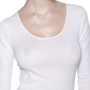 MAGLIETTA DONNA MANICA LUNGA GIROCOLLO IN LANA SETA ART. 074029 Marchio RAGNO