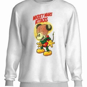 Felpa a Girocollo Mickey Mouse Mars Attack Funny