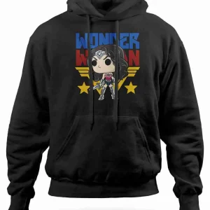 Felpa con Cappuccio Caricatura Wonder Woman Supereroi