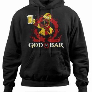 Felpa Con Cappuccio Homer Simpson God Of Bar