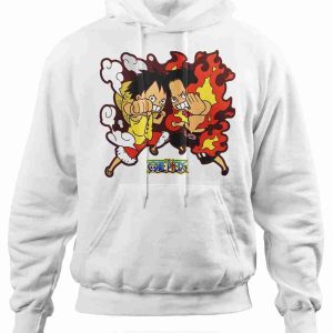 Felpa con Cappuccio Luffy Rubber Portuguese D. Ace One Piece