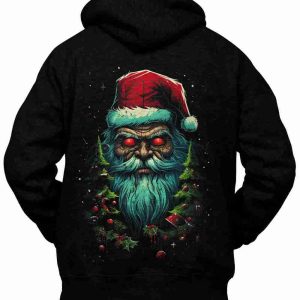 Felpa con Cappuccio Retro Babbo Natale Cattivo