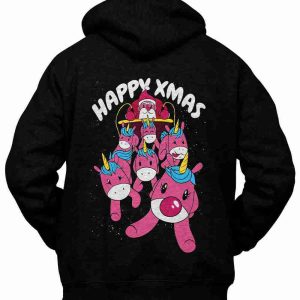 Felpa con Cappuccio Retro Babbo Natale Happy Xmas