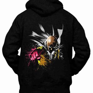 Felpa con Cappuccio Retro One Punch Man Saitama Anime
