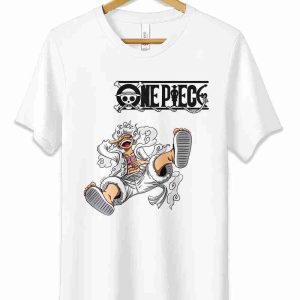 T-Shirt One Piece Luffy Gear 5 Rubber Cappello di Paglia Maglietta Anime