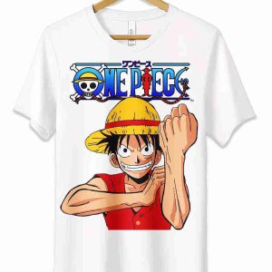 T-Shirt Rubber Cappello di Paglia Maglietta Anime One Piece
