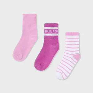 Set 3 paia calzini bambina Mayoral rosa malva