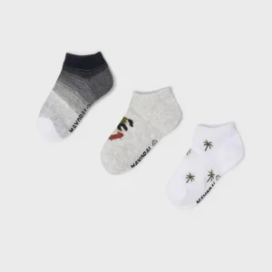 Set 3 paia calzini fresco cotone bambino Mayoral Skate bianco