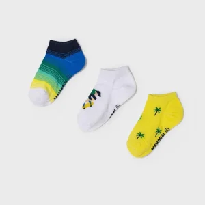 Set 3 paia calzini fresco cotone bambino Mayoral Skate limone