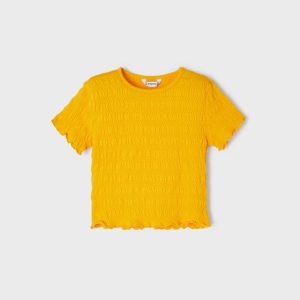 T-Shirt arricciata bambina Mayoral giallo banana
