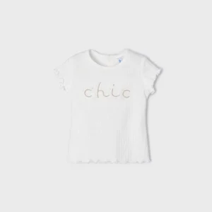 T-shirt arricciata bianca neonata Mayoral Chic