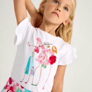 T-Shirt bambina Mayoral applicazini modelle magenta