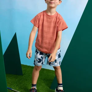 T-Shirt bambino Mayoral effetto righe bassorilievo color pesca