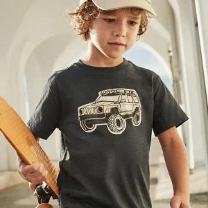 T-Shirt bambino Mayoral "Jeep" color liquirizia