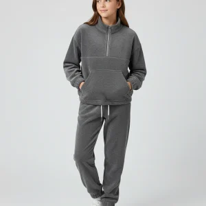 Tuta velluto a costine ragazza Mayoral tinta unita grigio titanio