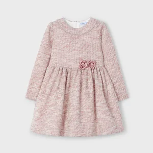 Vestito a maglia fantasia rosa bambina Mayroal fiocchi