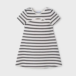 Vestito apertura bambina Mayoral righe bianco -atrancite