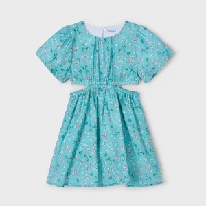 Vestito aperture bambina Mayoral fantasia color acqua