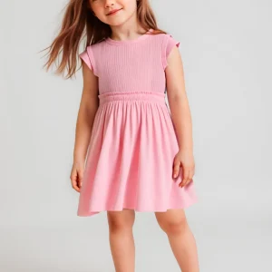 Vestito combinato a costine bambina Mayoral rosato