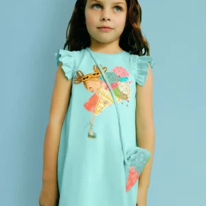 Vestito con borsa gelato bambina Mayoral acqua