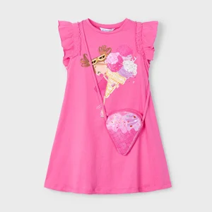 Vestito con borsa gelato bambina Mayoral fucsia