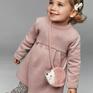 Vestito con borsetta riccio neonata Mayoral Rosa lurex