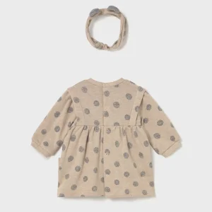 Vestito con fascia neonata Mayoral Newborn brige pois grigio