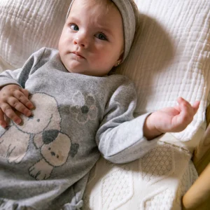 Vestito con fascia neonata Mayoral Newborn "cani" grigio