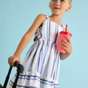 Vestito bretelle bambina Mayoral righe azzurra