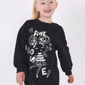 Vestito stampato caldo cotone bambina Mayoral nero