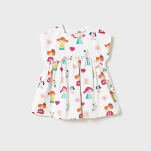 Vestito stampato casual neonata Mayoral Newborn bianco